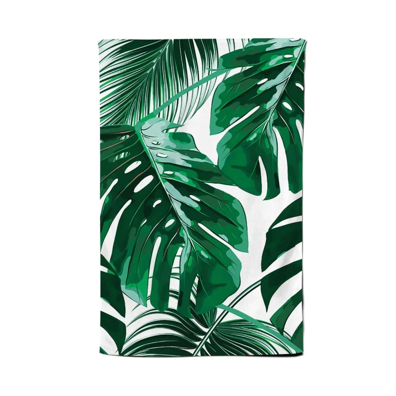 Image of Warren Reed - Designer Tropical Jungle Leaf Pattern Tea Towel in Green Green Unisex