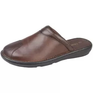 Image of Roamers Mens Leather Clogs (9 UK) (Brown)