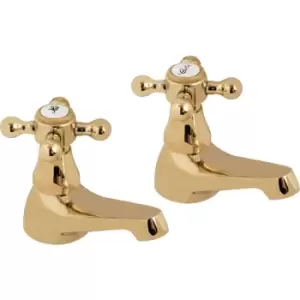 Image of Deva Tudor Taps Basin Pillar (2 Pk) in Gold