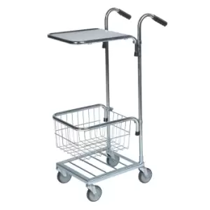 Image of Mini Office Trolley with 1 Basket - 35kg capacity - 1090 x 355 x 660
