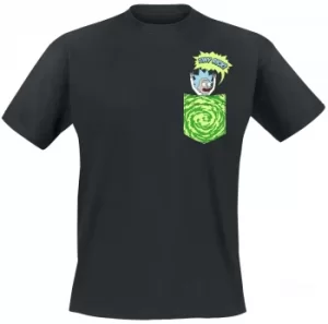 Image of Rick And Morty Tiny Pocket Rick T-Shirt black