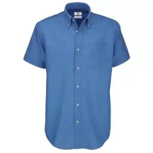 Image of B&C Mens Oxford Short Sleeve Shirt / Mens Shirts (S) (Blue Chip)