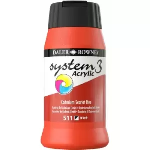 Image of System 3 Acrylic Paint Cadmium Scarlet (Hue) 500ml - Daler Rowney