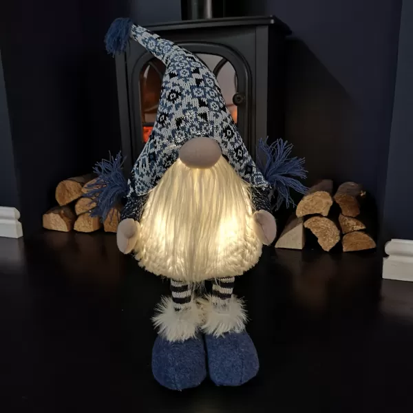 Image of 60cm Battery Operated Light up Christmas Gonk with Telescopic Legs in Light Blue