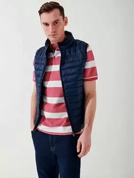 Image of Crew Clothing Lightweight Lowther Gilet - Navy Blue, Navy Blue Size M Men