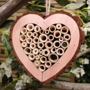 Image of Garden Wooden Bee Love Heart House Wild Insect Hanging Habitat