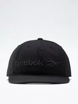 Image of Reebok Classics Vector Flat Peak Cap, Black, Size S-M, Men