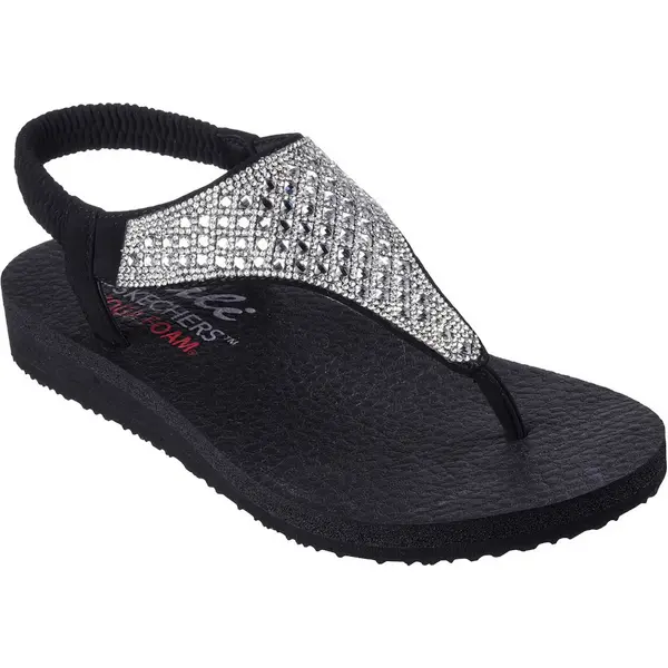 Image of Skechers Womens Meditation - Rockstar Slip On Sandals UK Size 7 (EU 40) Black SKE2251-BLK-7