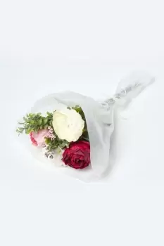 Image of Peony & Pom Cream and Pink Artificial Bouquet