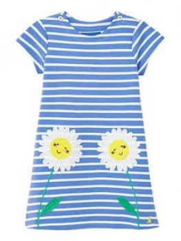 Image of Joules Toddler Girls Kaye Flower Dress - Blue, Size 5 Years, Women