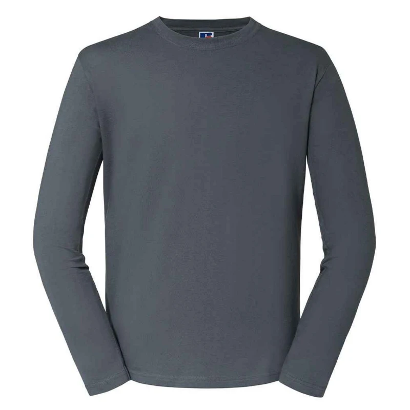 Image of Russell Mens Classic Long-Sleeved T-Shirt in Grey Size: XS Grey Male XS