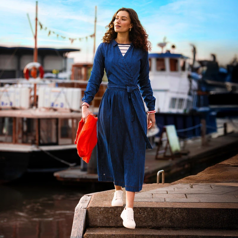 Image of Brakeburn Womens Fern Dress in Blue Size: 12 Blue Female 12