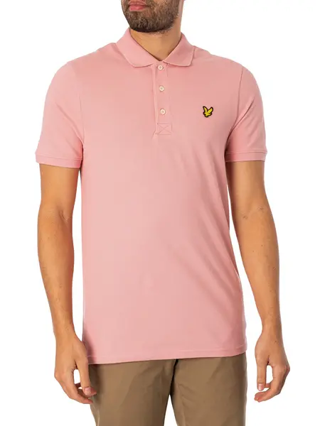 Image of Lyle & Scott Plain Polo Shirt Palm Pink S