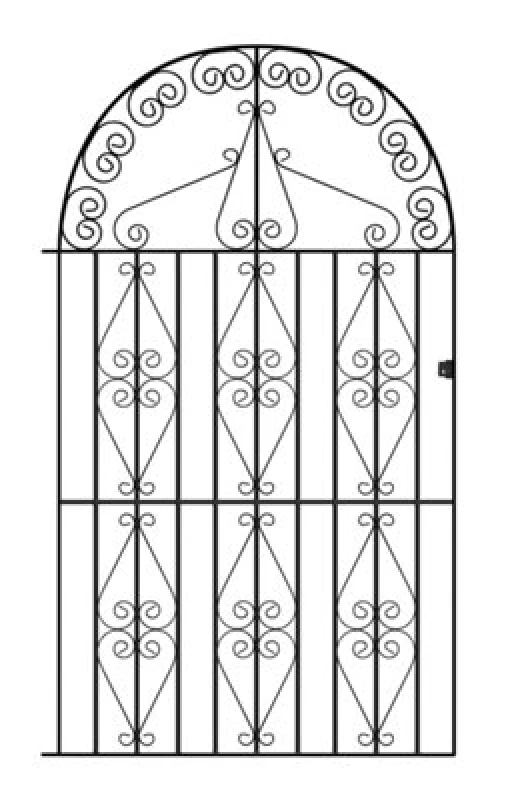 Image of Burbage Iron Craft Stira Metal Tall Bow Top Gate 1220mm Gap X 1980mm High St46Zp
