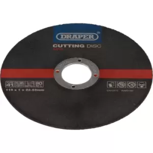 Image of Draper Metal Cutting Discs Pack of 100 115mm 1mm 22mm
