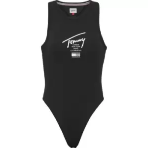 Image of Tommy Jeans Signature Tank Bodysuit - Black