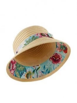 Image of Monsoon Girls Bessie Printed Bucket Straw Hat - Natural