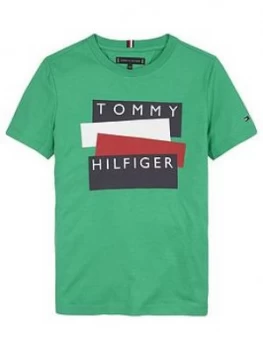 Image of Tommy Hilfiger Boys Short Sleeve Sticker Logo T-Shirt