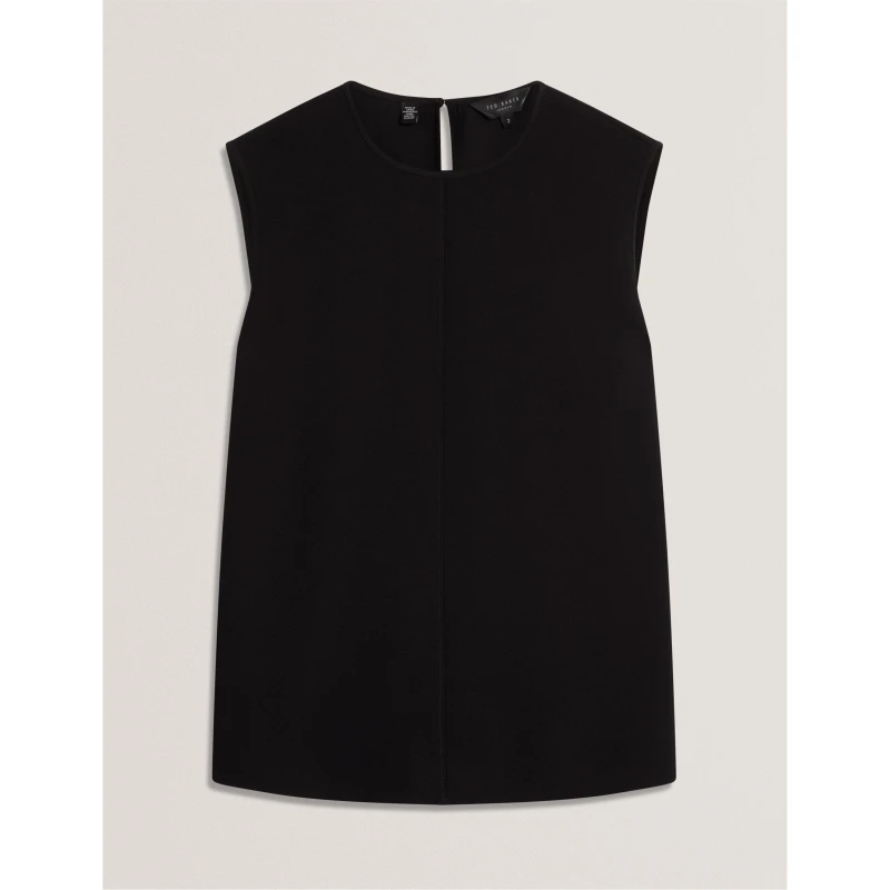 Image of Ted Baker Womens Woven Sleeveless Shirt Black female 8 (XS)