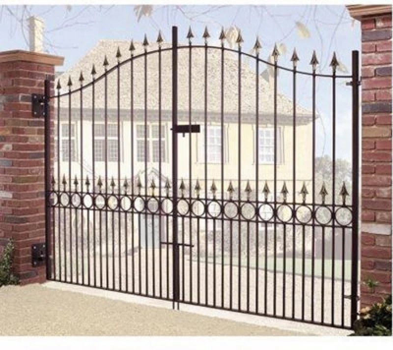 Image of Cannock Gates Balmoral Premium Range Spear Top Tall Bow Top Double Gate - Solid Steel - Fits Gap Of 2438mm X 2082mm High - Primed