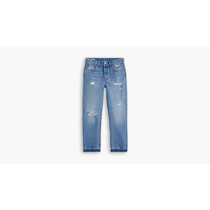 Image of Levis 501 Cropped Jeans - Blue Blue 23 L26