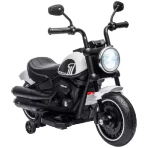 Image of HOMCOM 6v Electric Motorbike with Training Wheels, One-Button Start - White