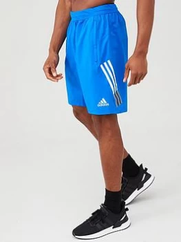 Image of Adidas 4K 3 Stripe Woven Shorts - Blue
