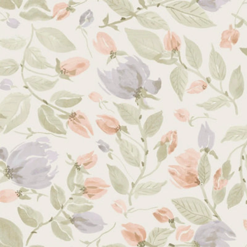 Image of Laura Ashley Sage, Grey & Pink Orisia Peony Smooth Wallpaper