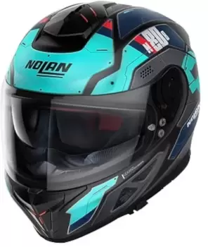 Image of Nolan N80-8 Starscream N-Com Helmet, black-blue Size M black-blue, Size M