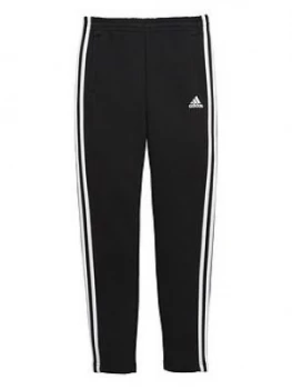 Image of Adidas Older Boys 3 Stripe Slim Leg Fleece Pant