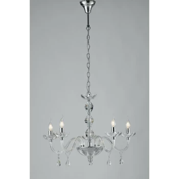 Image of Fan Europe Lighting - Fan Europe RIFLESSO 5 Light Chandeliers Chrome, Crystal 70x53cm