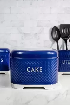 Image of Midnight Navy Textured Steel Cake Tin