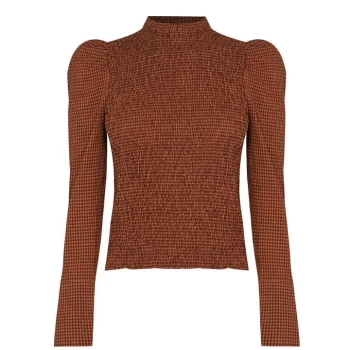 Image of Scotch and Soda Maison High Neck T-Shirt - Brown 0595