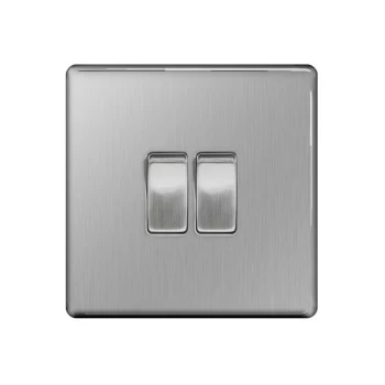 Image of Light Switch 10ax Plate 2 Switch 2way - FBS42-01 - BG
