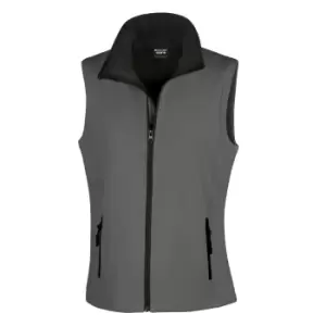 Image of Result Womens/Ladies Softshell Body Warmer (XXL) (Charcoal Grey/Black)