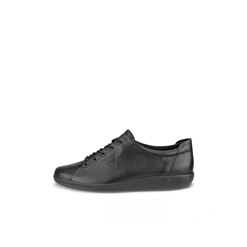 Image of Ecco Soft 2.0 Leather Womens Lace Up Shoes - Black - Size:UK 2.5-3