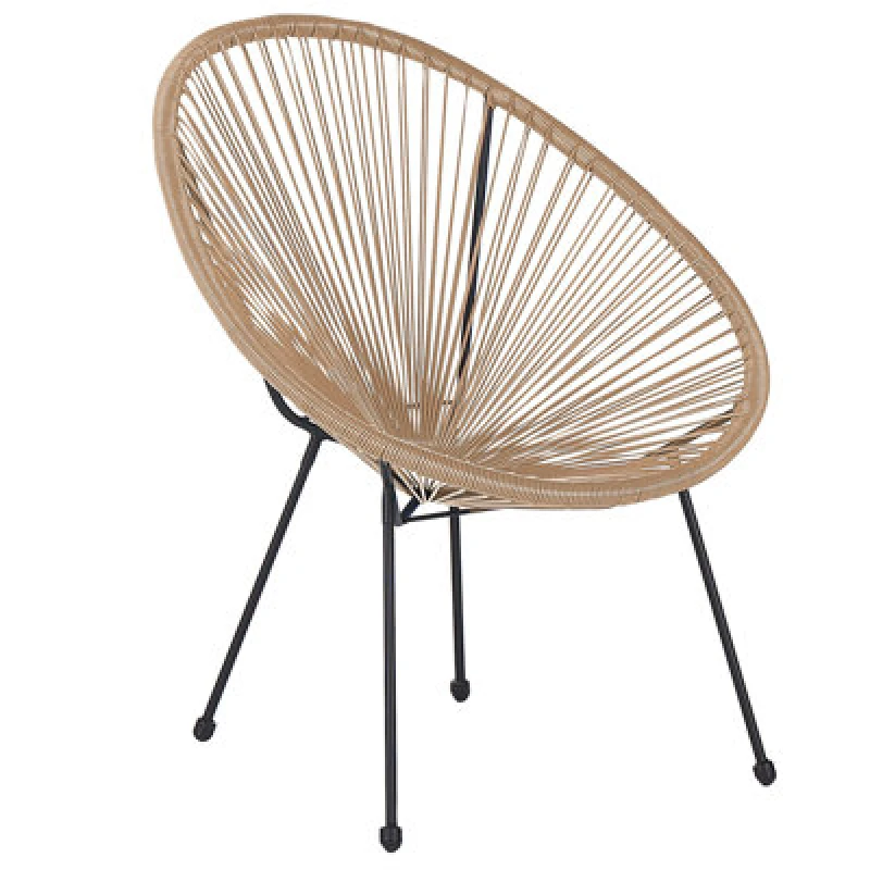 Image of Beliani Garden Chair Acapulco Ii Pe Rattan Natural