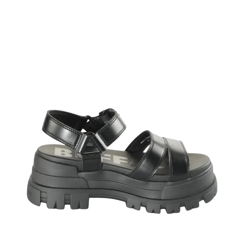 Image of Buffalo Womens wedge sandals Buffalo Aspha - Vegan Nappa Noir Female 41