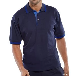 Image of Click Workwear Polo Shirt Two Tone 220gsm S NavyRoyal Blue Ref