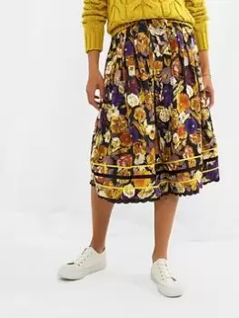 Image of Joe Browns Into The Rose Garden Vintage Midi Skirt -purple, Purple, Size 12, Women