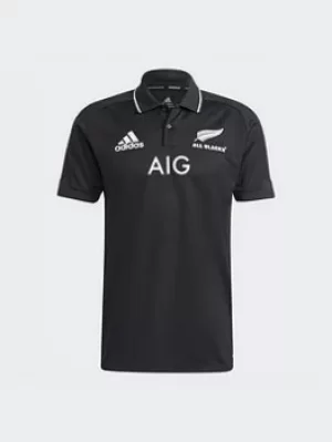 Image of adidas All Blacks Primeblue Replica Polo Shirt, Black, Size S, Men