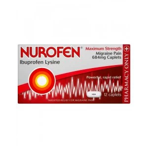 Image of Nurofen Maximum Strength Migraine Pain 684mg Caplets 12 Caplets
