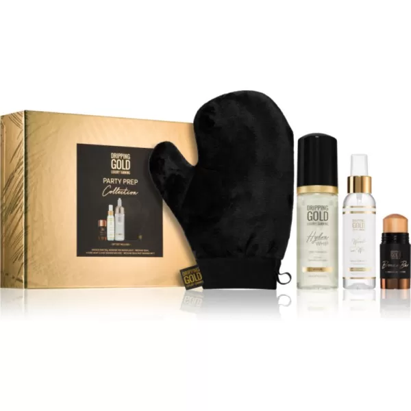 Image of Dripping Gold Party Prep gift set (with self-tanning effect)