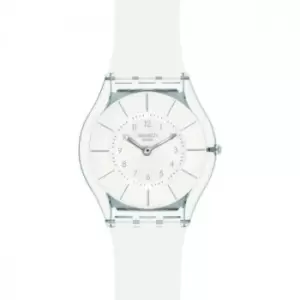 Image of Swatch Skin Classic Quartz White Dial & White Silicone Strap SS08K102