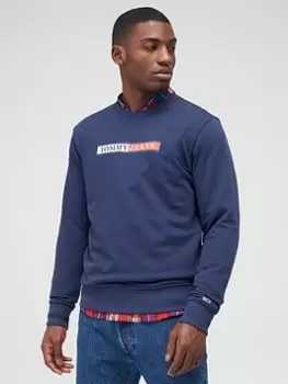 Image of Tommy Jeans Tjm Reg Essential Graphic Sweatshirt, Twilight Navy, Size XS, Men