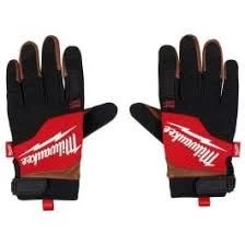 Image of Milwaukee Hybrid Leather Work Gloves Brown / Red M