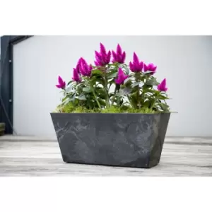 Image of Ivyline Stone Ella Balcony Trough 37cm - Black