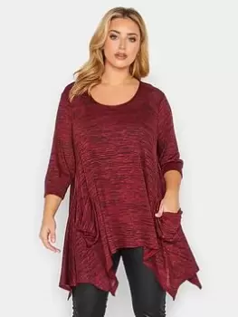 Image of Yours 3/4 Sleeve Pocket Top Red, Red, Size 20, Women