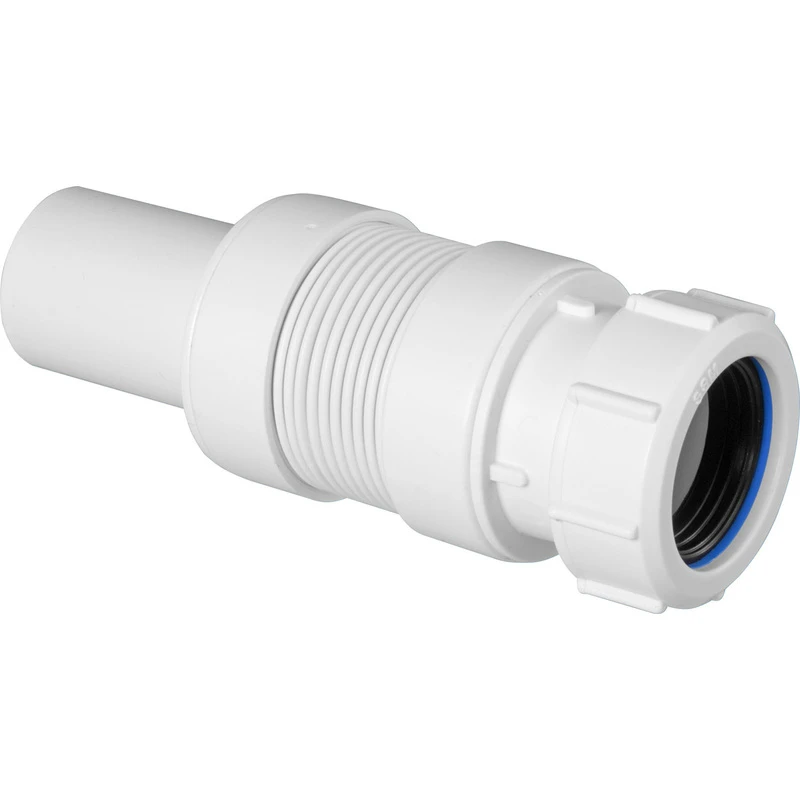 Image of McAlpine MINIFLEX-4 1.25" universal compression connection x 1.25 " plain spigot Short Miniflex Flexible Connectors White