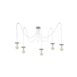 Image of Saturn Cluster Pendant Ceiling Light Grey, 5x E27